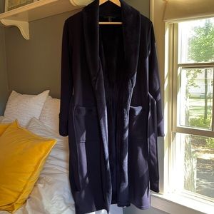 Navy blue cold weather robe